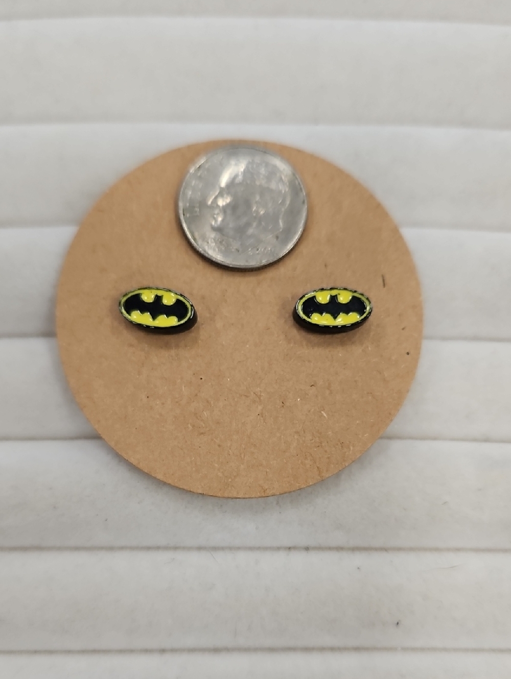 Batman Logo Stud Earrings - Yellow & Black